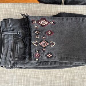 DRIFTWOOD Charcoal Embroidered Jeans